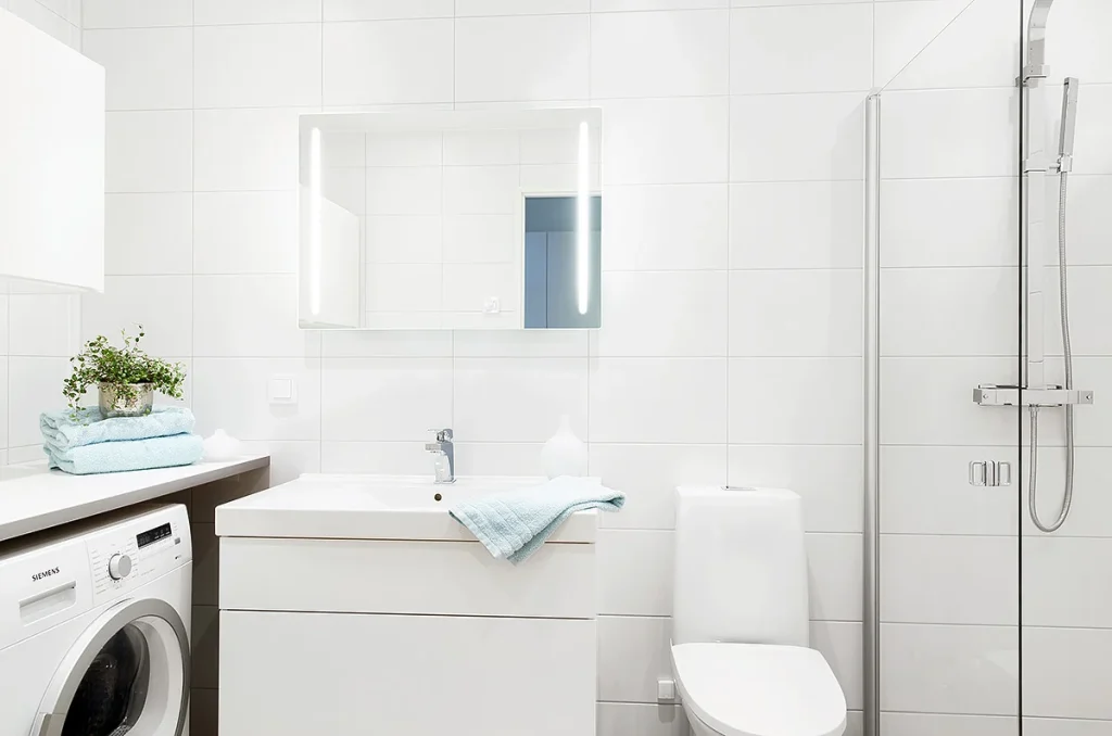 19. Nytt va╠ermegolv med klinker i badrum